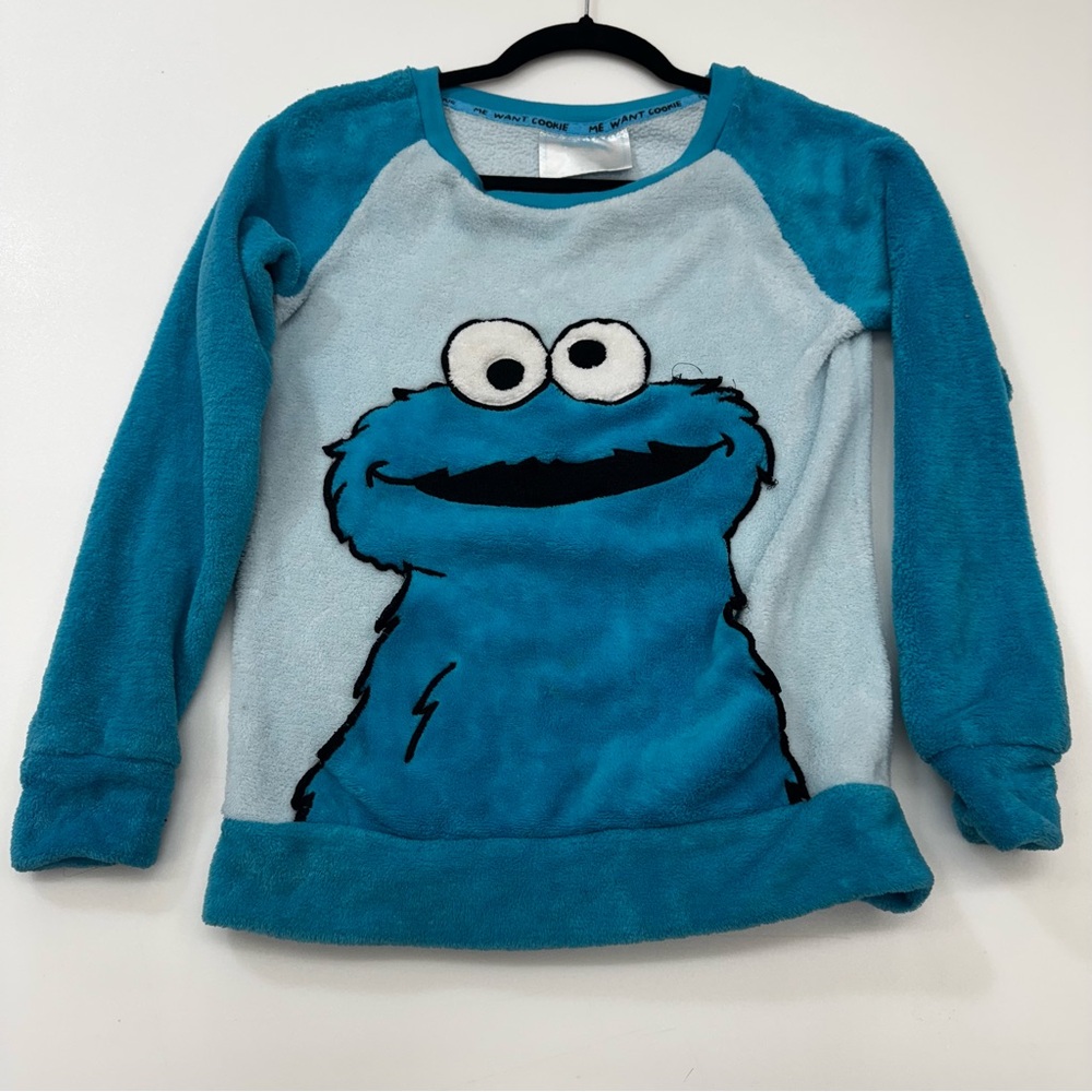 Cookie Monster Women’s Sweater Size XS Sweatshirt Top Sesame Street